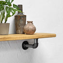 Thin Wooden Shelf - Industrial Pipe Bracket | 22cm Depth
