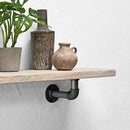 Thin Wooden Shelf - Industrial Pipe Bracket | 22cm Depth