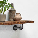 Thin Wooden Shelf - Industrial Pipe Bracket | 22cm Depth