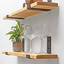Rustic Inverted Metal Bracket Thin Shelf | 15cm Depth