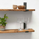 Rustic Inverted Metal Bracket Thin Shelf | 15cm Depth