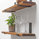 Rustic Inverted Metal Bracket Thin Shelf | 15cm Depth