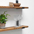 Rustic Inverted Metal Bracket Thin Shelf | 15cm Depth