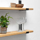 Rustic Inverted Metal Bracket Thin Shelf | 15cm Depth