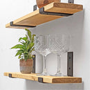 Rustic Inverted Metal Bracket Thin Shelf | 15cm Depth