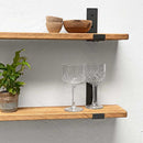 Rustic Inverted Metal Bracket Thin Shelf | 15cm Depth