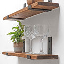 Rustic Inverted Metal Bracket Thin Shelf | 15cm Depth