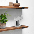 Rustic Inverted Metal Bracket Thin Shelf | 15cm Depth