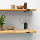 Rustic Thin Inverted Metal Bracket Shelf | 22cm Depth