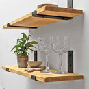 Rustic Thin Inverted Metal Bracket Shelf | 22cm Depth