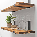 Rustic Thin Inverted Metal Bracket Shelf | 22cm Depth