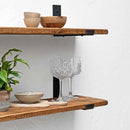 Rustic Thin Inverted Metal Bracket Shelf | 22cm Depth