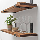 Rustic Thin Inverted Metal Bracket Shelf | 22cm Depth