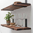 Rustic Thin Inverted Metal Bracket Shelf | 22cm Depth