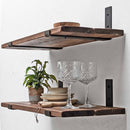 Rustic Inverted Metal Bracket Thin Shelf | 30cm Depth