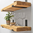 Rustic Inverted Metal Bracket Shelf | 22cm Depth