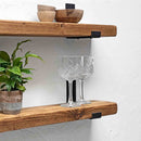 Rustic Inverted Metal Bracket Shelf | 15cm Depth