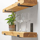 Rustic Inverted Metal Bracket Shelf | 15cm Depth