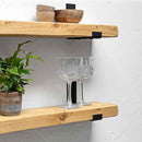 Rustic Inverted Metal Bracket Shelf | 15cm Depth