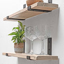 Rustic Inverted Metal Bracket Thin Shelf | 15cm Depth
