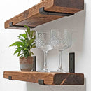 Rustic Inverted Metal Bracket Shelf | 15cm Depth