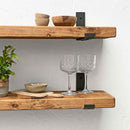 Rustic Inverted Metal Bracket Shelf | 22cm Depth