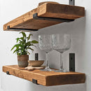 Rustic Inverted Metal Bracket Shelf | 22cm Depth