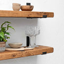 Rustic Inverted Metal Bracket Shelf | 22cm Depth