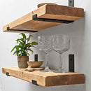 Rustic Inverted Metal Bracket Shelf | 22cm Depth
