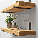 Rustic Inverted Metal Bracket Shelf | 22cm Depth