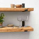 Rustic Inverted Metal Bracket Shelf | 22cm Depth