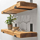 Rustic Inverted Metal Bracket Shelf | 22cm Depth