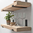 Rustic Inverted Metal Bracket Shelf | 22cm Depth