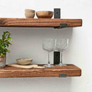 Rustic Inverted Metal Bracket Shelf | 22cm Depth