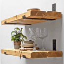 Rustic Inverted Metal Bracket Shelf | 30cm Depth