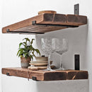 Rustic Inverted Metal Bracket Shelf | 30cm Depth