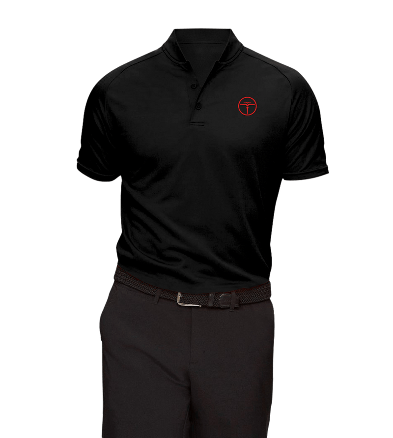 Collarless Black Polo Innovator
