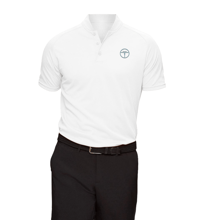 Collarless White Polo Innovator