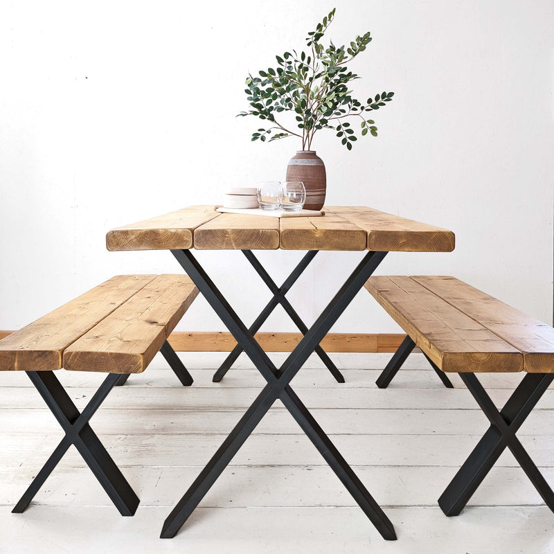 Rustic Kitchen Table | X-Frame