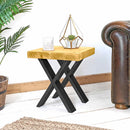 Rustic Side Table | X-Frame