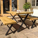 Rustic Garden Bench | X Frame