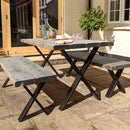 Rustic Garden Furniture Set | X Frame