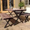 Rustic Garden Furniture Set | X Frame