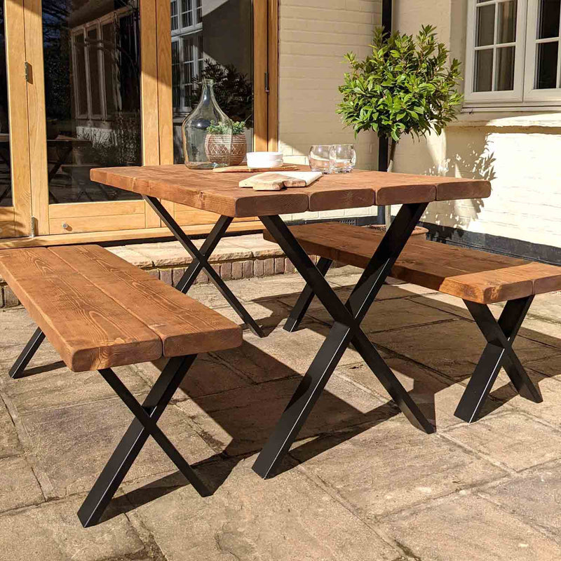 Rustic Garden Table | X Frame