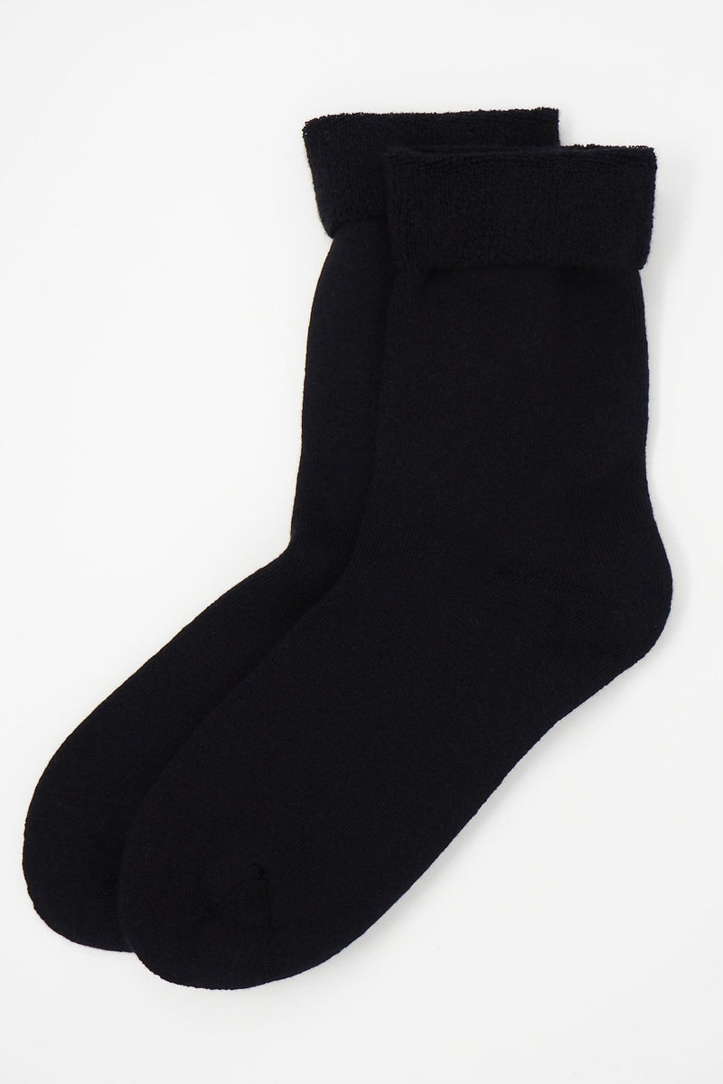Plain Women's Bed Socks - Black