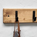 Wooden Coat Rack | Single Black Hooks