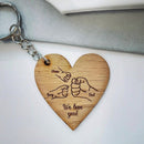 Personalised Fists Wooden Keyring