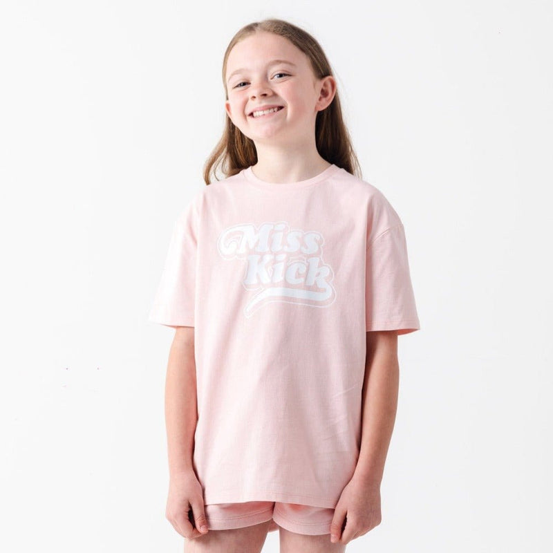 Girls Everyday Bold T-shirt - Blush - MISS KICK -