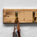Wooden Coat Rack | Single Gold Hooks