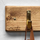 Wooden Coat Rack | Single Gold Hooks